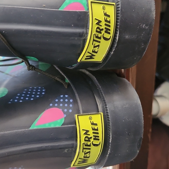 Western Chief Adult Winter Rain Boots Dotty Downpour Indigo 6M New w/tags - Picture 5 of 7